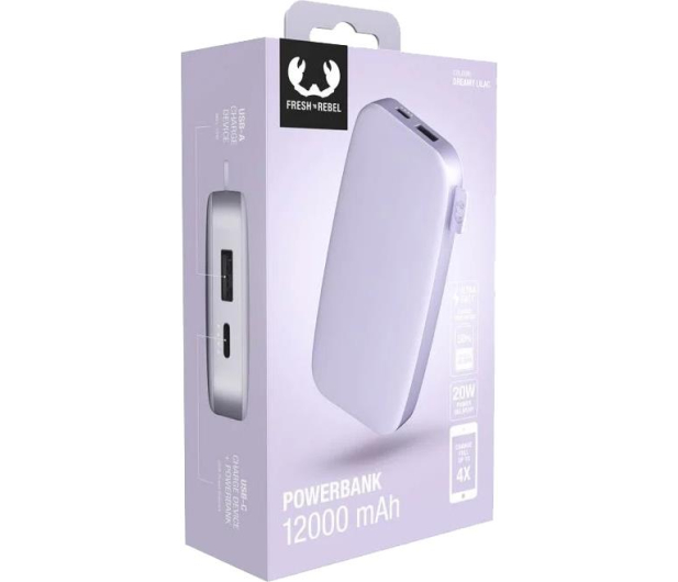 Fresh N Rebel Power Bank 12000 mAh PD Dreamy Lilac 215333 - 1103380 - zdjęcie 4